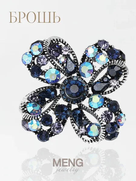 MJewelry Брошь цветок со стразами