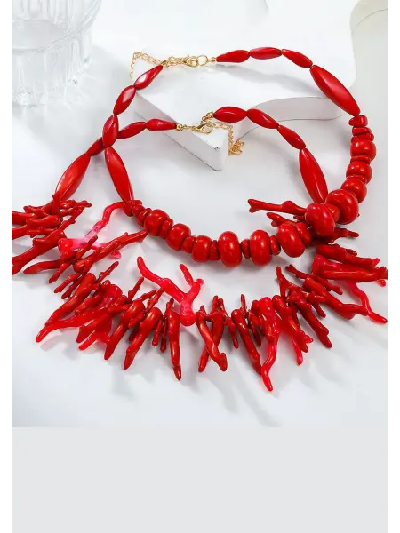 The Cherry Набор бижутерии красные бусы Кораллы