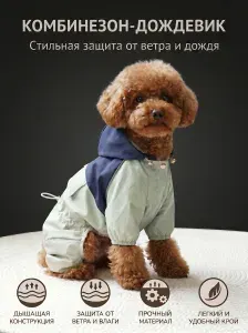 Комбинезон-дождевик для собак мелких и средних пород