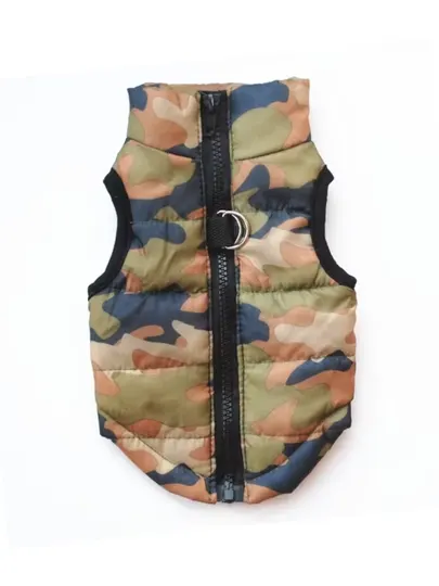 Теплая куртка-безрукавка для собак, XS-XL размеры, с ярким рисунком