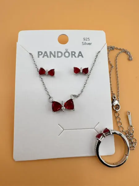 Подарочный набор комплект Pandora красный бантик
