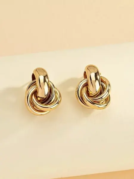 YAccessories Серьги гвоздики золотистые бижутерия