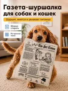 Шуршащая игрушка для собак и кошек "Газета-шуршалка" / Игрушка для животных шуршащая