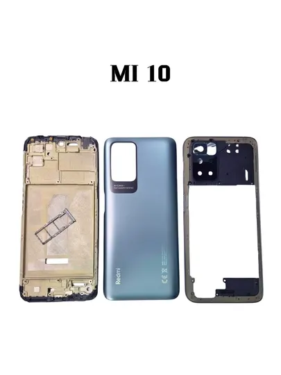 Комплект корпуса для Redmi 10 (передняя рамка + задняя крышка + стекло камеры + SIM-лоток)