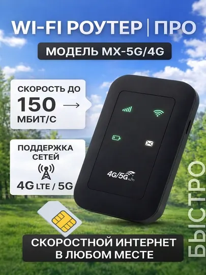 Wi-Fi-роутер, беспроводной 4G-5G LTE роутер с SIM-картой