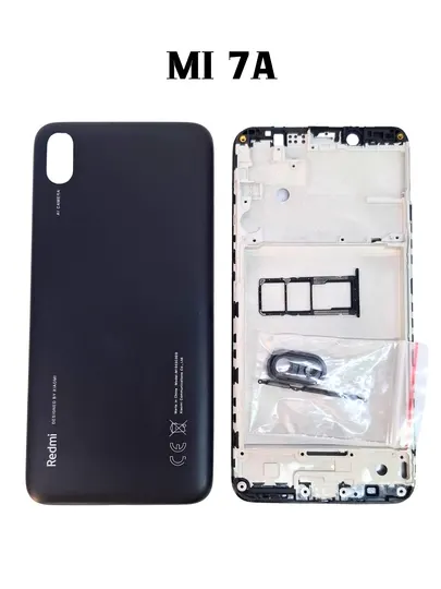 Комплект корпуса для Redmi 7A: передняя и задняя часть, кнопки, стекло камеры и SIM-лоток