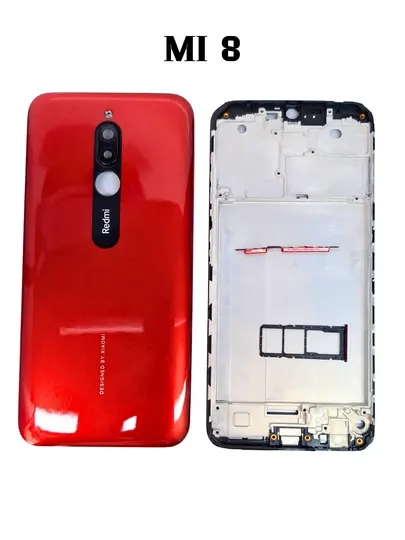 Задняя крышка корпуса Redmi 8 с рамкой, стеклом камеры и SIM-лотком (комплект)