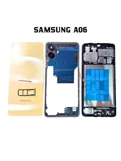 Задняя крышка корпуса Samsung A06 + рамка корпуса, боковые кнопки и SIM-лоток