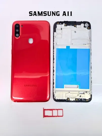Корпус Samsung A11 в сборе — задняя крышка, рамка корпуса, SIM-лоток и боковые кнопки