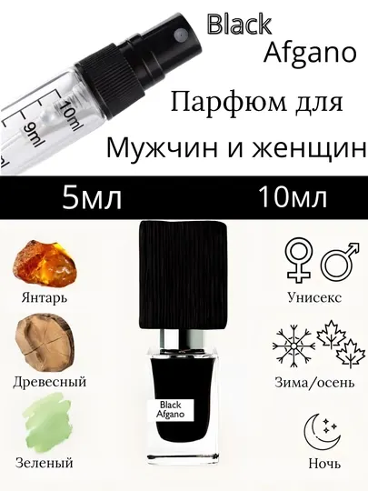 Black Afgano — мощный древесный унисекс-парфюм для мужчин и женщин, распив 5 мл / 10 мл