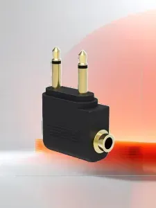 Адаптер для наушников в самолёт jack 3.5mm (3-pole) ->2 x jack 3.5mm