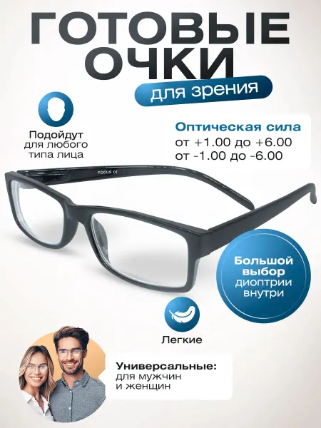 Готовые очки для зрения с диоптриями -0.5