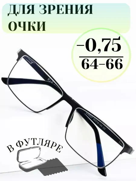 ЕАЕ Очки для зрения мужские минус -0,75 РЦ 64-66