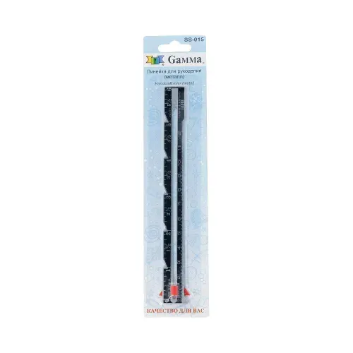 Линейка швейная металл "Gamma" SS-015 15 см х 1.6 см .
