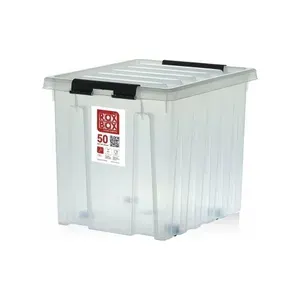Контейнер на роликах с крышкой Rox Box 50 л, прозрачный M-050-00.07
