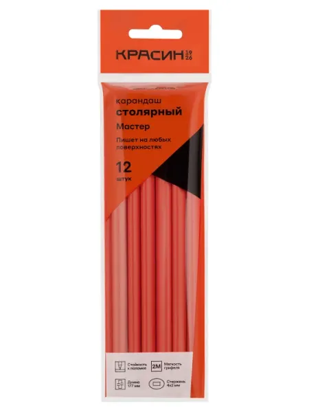 Карандаш столярный Красин "Мастер", 12шт., С-098