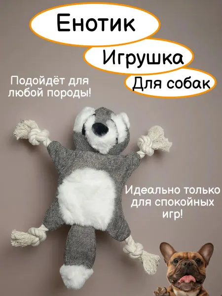 Мягкая игрушка для собак «Енотик» 3-в-1