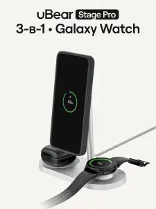 Беспроводное зарядное устройство uBear Stage Pro 3-в-1 для Galaxy Watch