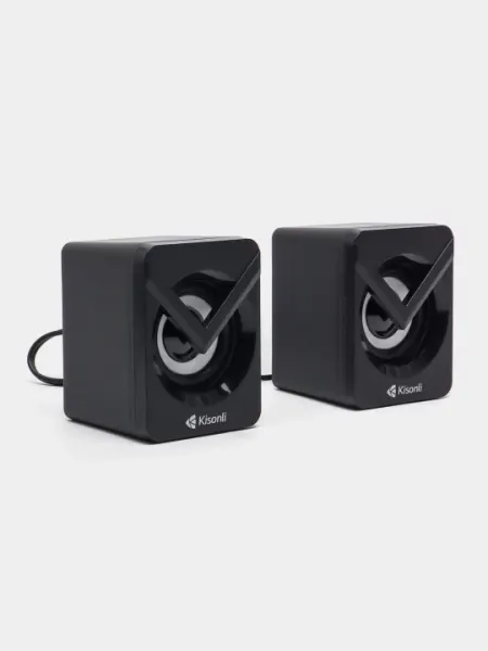 Колонки для компьютера Kisonli L-1040 5 Вт, 2.0, питание от USB, LED подсветка