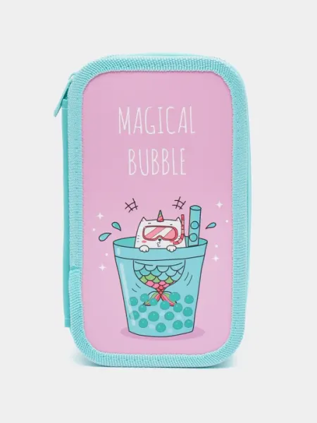 Пенал трехсекционный, большой тканевый торец 190/105 ПО-110-MAGICBUBBLE q0000051754