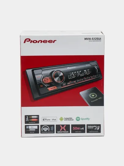 Автомагнитола Pioneer MVH-S125UI подходит для Cobalt Spark Nexia -2-3 Gentra Lacetti