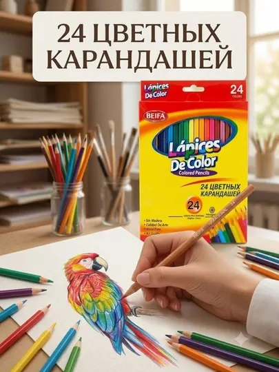 Цветные карандаши, набор из 12-18-24 цветов, карандаши для школы и рисования
