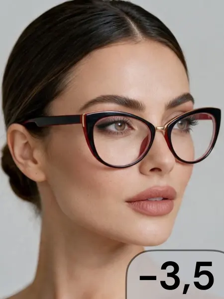 Disamglass С диоптриями очки для зрения -3,5 минус готовые лисички