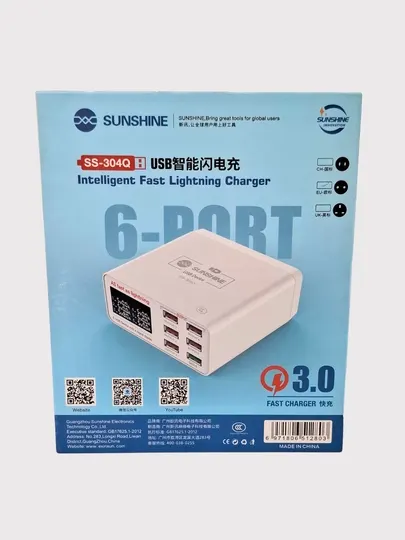 Sunshine SS-304Q 6-портовое USB интеллектуальное зарядное устройство Lightning