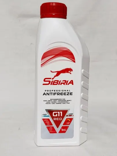 Антифриз Sibiria, G11, красный, синий, 1 кг, -40 C