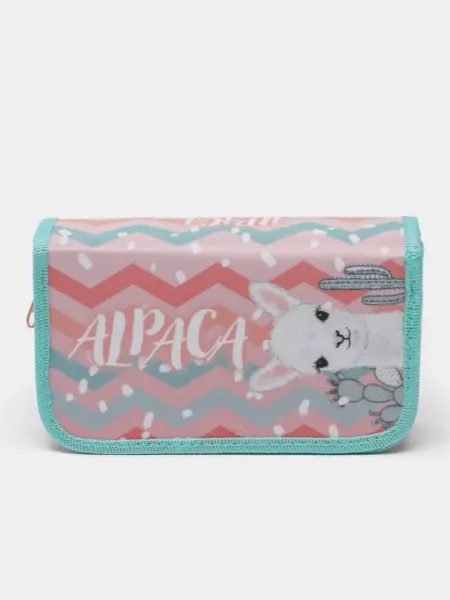 Пенал трехсекционный большой печать на ткани, 190*105, 15 ПО-411-малыш альпака q0000051775