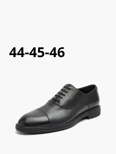 Туфли большой Faara Shoes мужские, эко кожаные, черные, размер 44-46