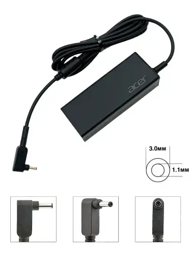 Зарядное устройство для ноутбука Acer, TRAVELMATE P2 TMP238-M-51KQ, 19V - 2,37А, (Штекер: 3.0-1.1мм) 45 Вт Slim