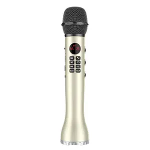 Караоке микрофон L-598 9W, беспроводной, Bluetooth,микрофон-колонка, для вокала, караоке, презентаций, золотой