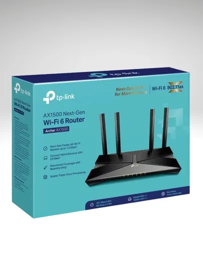 Wi-Fi 6 Гигабитный роутер TP-Link Archer AX1500, AX, Dual-Band, MU-MIMO, WPA3