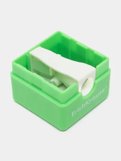 Точилка пластиковая ErichKrause S-Cube, Neon, с контейнером, 50141 q0000053175