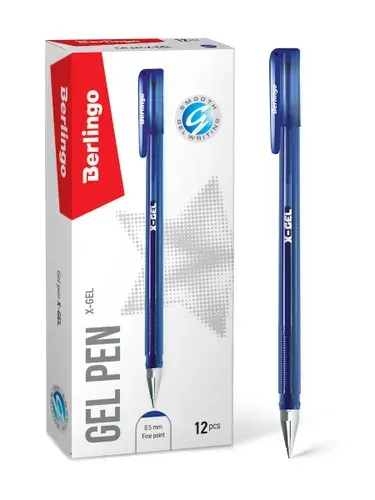 Berlingo X-Gel_EF 12 шт Гелевая ручка, синяя, 0,5 мм