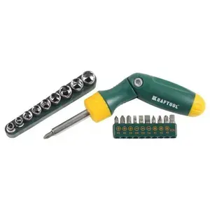 KRAFTOOL X-Hard-21 набор: реверсивно-рычажная отвертка с насадками 21 шт, 26151-H21