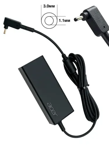 Зарядное устройство для ноутбука Acer, TravelMate TMP238-M-P96L, 19V - 2,37А, (Штекер: 3.0-1.1мм) 45 Вт Slim