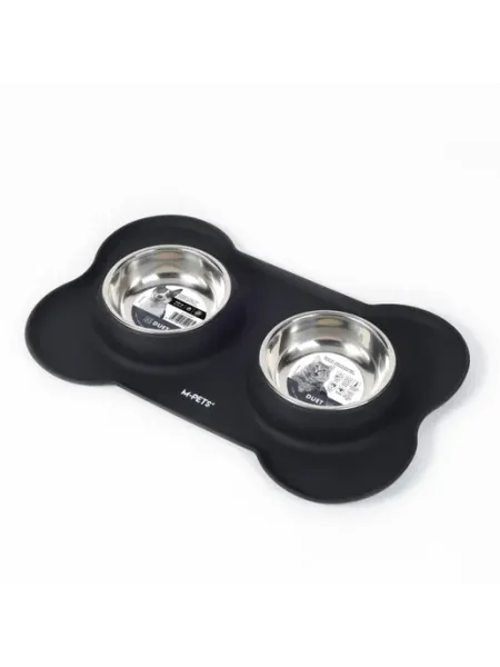 M-PETS Миска двойная с силиконовым основанием, 400 мл