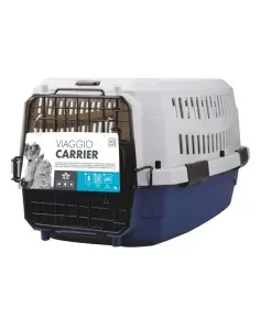 M-PETS Контейнер-переноска S голубой, серый 58,4x38,7x33см <11кг