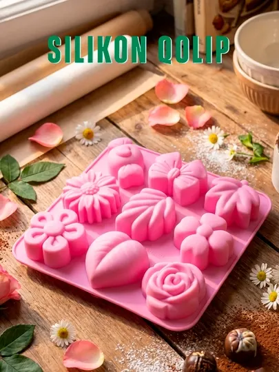 Силиконовая форма для выпечки и шоколада, набор цветы