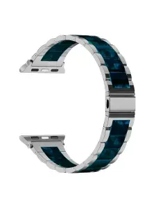 Керамический ремешок для Apple Watch 44/45/46/49 mm Caweon DSG-30-42-SLBl Silver/Blue