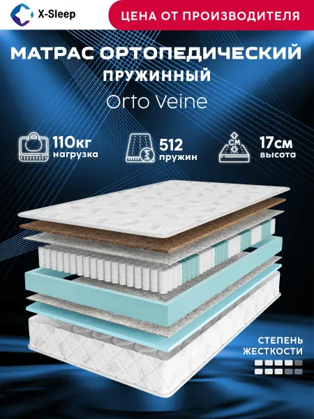 X-Sleep Матрас 95х195 пружинный ортопедический