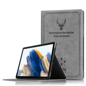Чехол-обложка MyPads для Samsung Galaxy Tab A8 10.5 2021 (X200N/X205/SM-X200), Самсунг Галакси Таб А8 10.5 из высококачественной эко-кожи в стиле Винтажная книга под старину серый