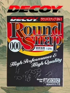Застежка Decoy SN-1 Round Snap #000 (13шт) / Карабин Декой / Для ультралайта и микроджига