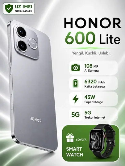 Ударопрочный смартфон HONOR 600 Lite 5G, 8/256 GB +Наушники в подарок