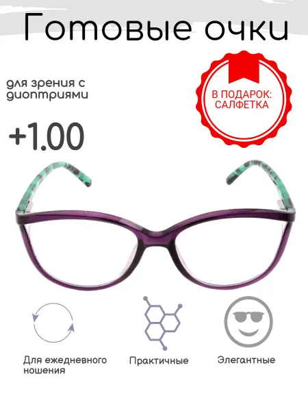 FarSi Готовые очки для зрения +1.00, тонированные с диоптриями