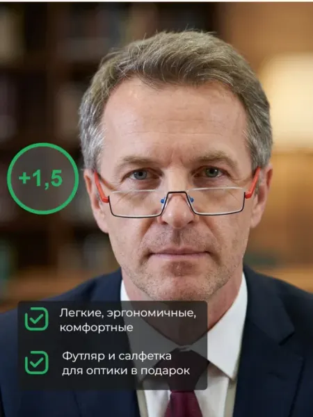 Опера Очки для зрения и чтения +1,5 готовые