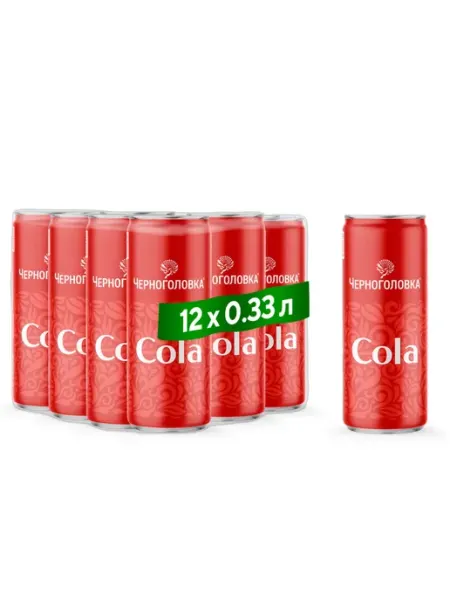 Черноголовка Лимонад "Кола" газированный, 0,45 л х 12 шт