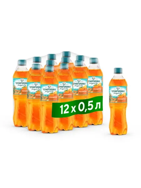 Черноголовка Лимонад "Мандарин" газированный, 0,5 л х 12 шт